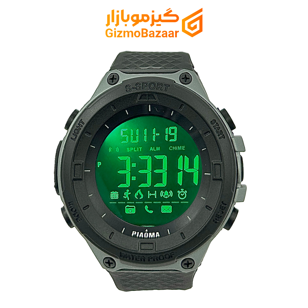 ساعت مچی دیجیتال پیائوما Piaoma نقره ای مشکی