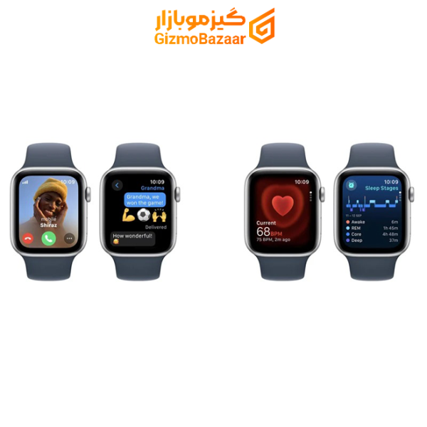 ساعت هوشمند اپل مدل Se Aluminum Case 40Mm، مناسب برای ورزش، روزمره، دارای قابلیت‌های صفحه نمایش رنگی و لمسی، قابلیت مکالمه مستقیم، قابلیت مکالمه از طریق بلوتوث، بند سیلیکون، فرم صفحه مستطیل، فناوری Gps، با حافظه داخلی 32 گیگابایت