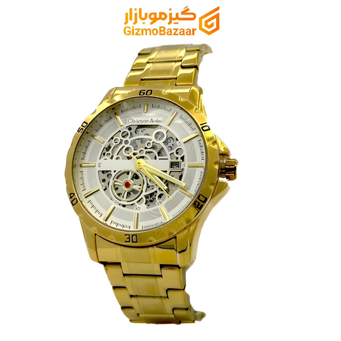 گیزموبازار | ساعت مچی اتومات کریستین اردن Christyan Arden طلایی با صفحه سفید طلاییگیزموبازار ، هرآنچه برای یک زندگی مدرن نیاز داری ساعت مچی اتومات کریستین اردن Christyan Arden طلایی با صفحه سفید طلایی