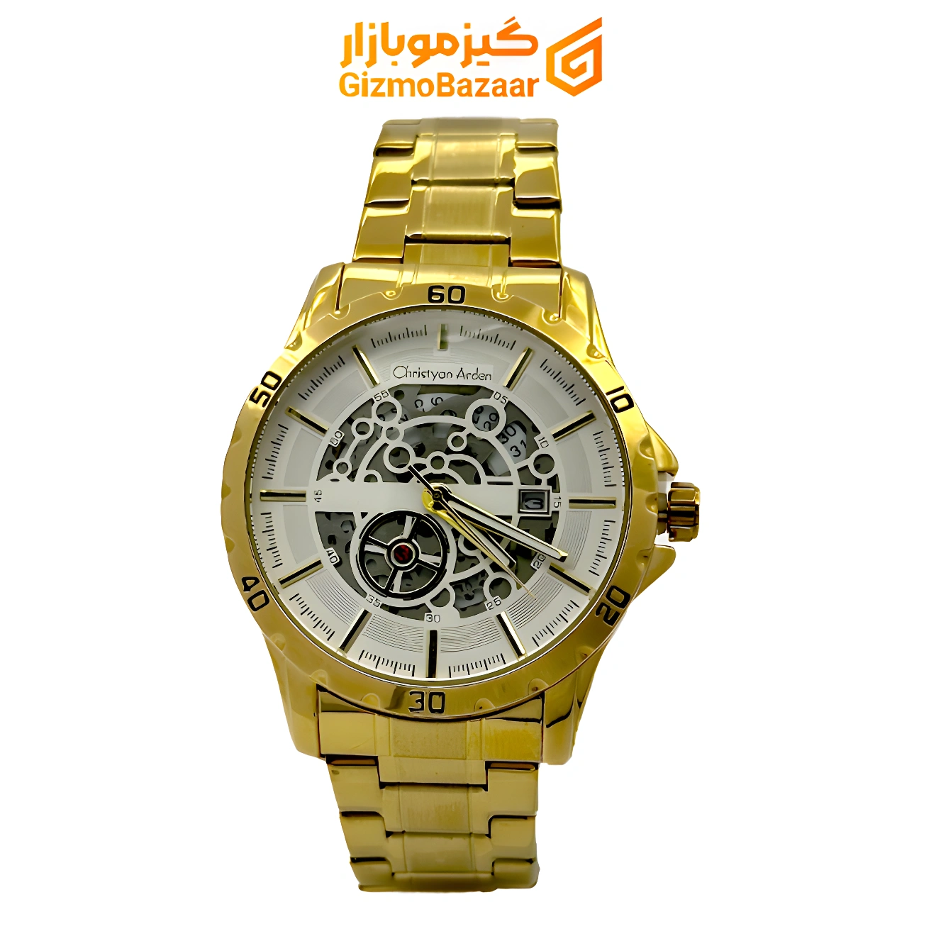 گیزموبازار | ساعت مچی اتومات کریستین اردن Christyan Arden طلایی با صفحه سفید طلاییگیزموبازار ، هرآنچه برای یک زندگی مدرن نیاز داری ساعت مچی اتومات کریستین اردن Christyan Arden طلایی با صفحه سفید طلایی