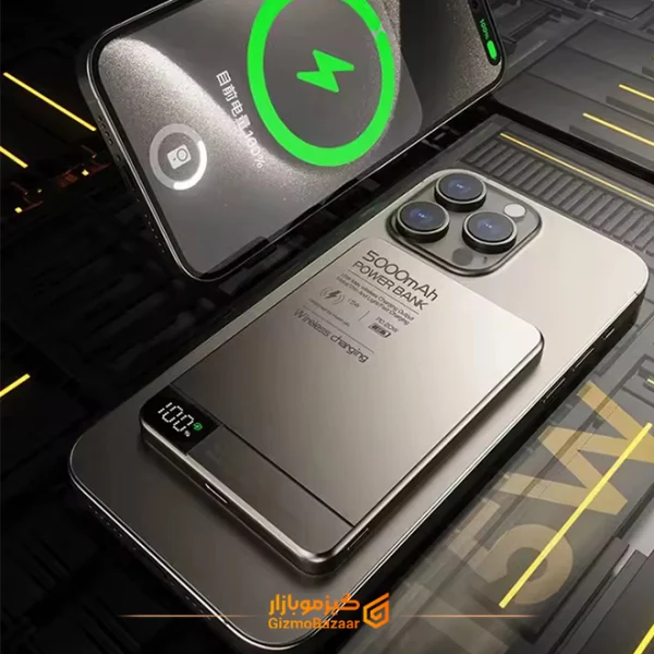 پاوربانکMagsafe 10000 , 5000 Mah Power Bank Pd با قابلیت شارژ سریع 20 واتی برای Magsafe مخصوص آیفون 16، 15، 14، 13، 12، سامسونگ، هواوی، شیائومی
